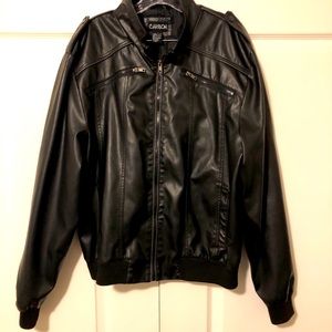 Carbon faux leather Jacket